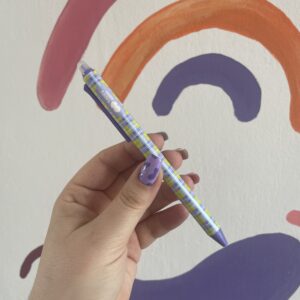 Długopis wymazywalny kratka fiolet – zielony – niebieski