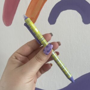 Długopis wymazywalny kratka fiolet – zielony