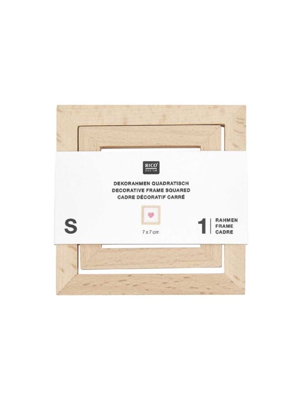 Drewniana ramka kwadratowa 7 x 7cm S - obrazek 2