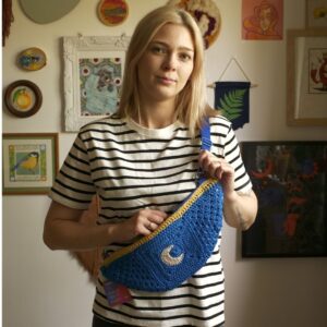 Nerka szydełkowana kobaltowa dzień i noc