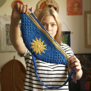 Nerka szydełkowana kobaltowa dzień i noc