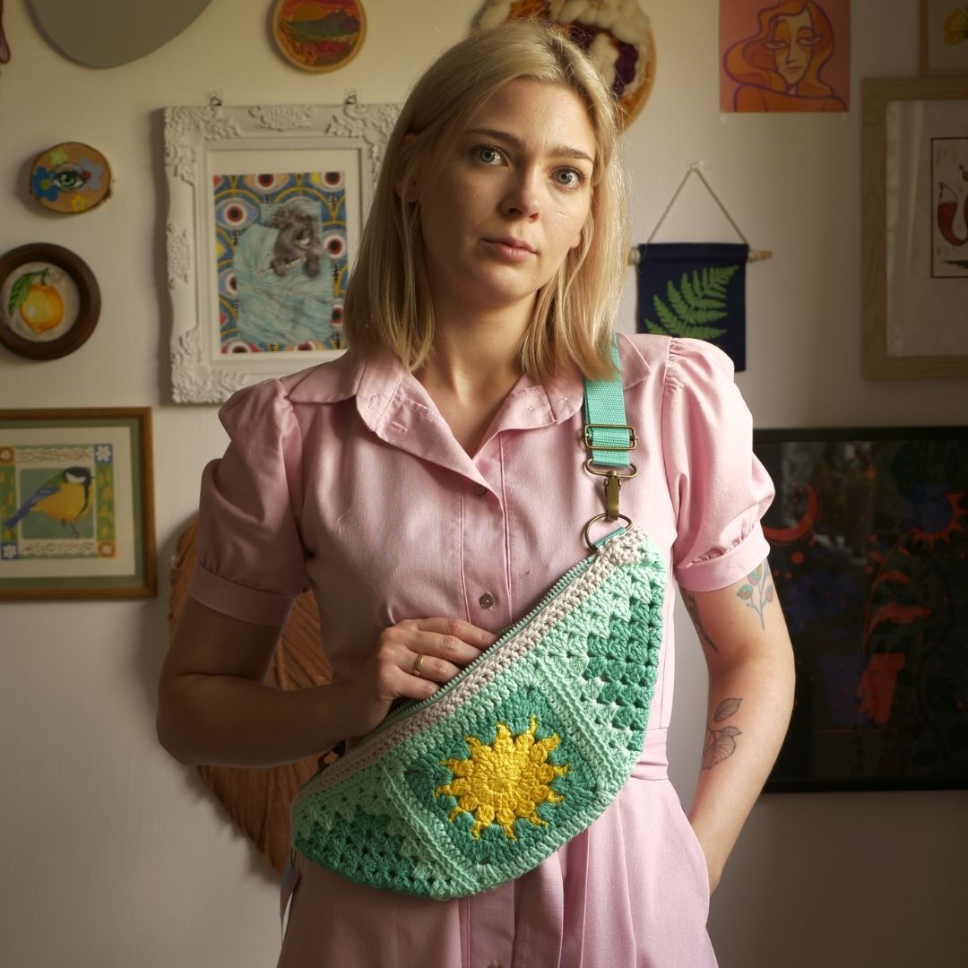 Nerka szydełkowana miętowy dzień i noc