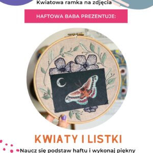 Haftowany Kwiatowy Wzór z Ramką na Zdjęcie – PDF do pobrania