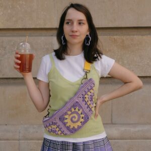 Nerka szydełkowana liliowe słońce