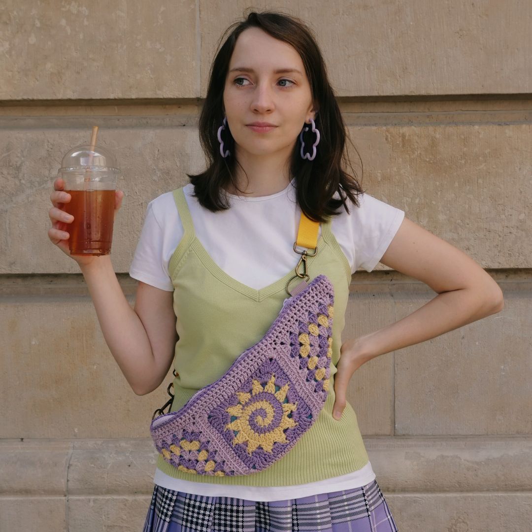 Nerka szydełkowana liliowe słońce