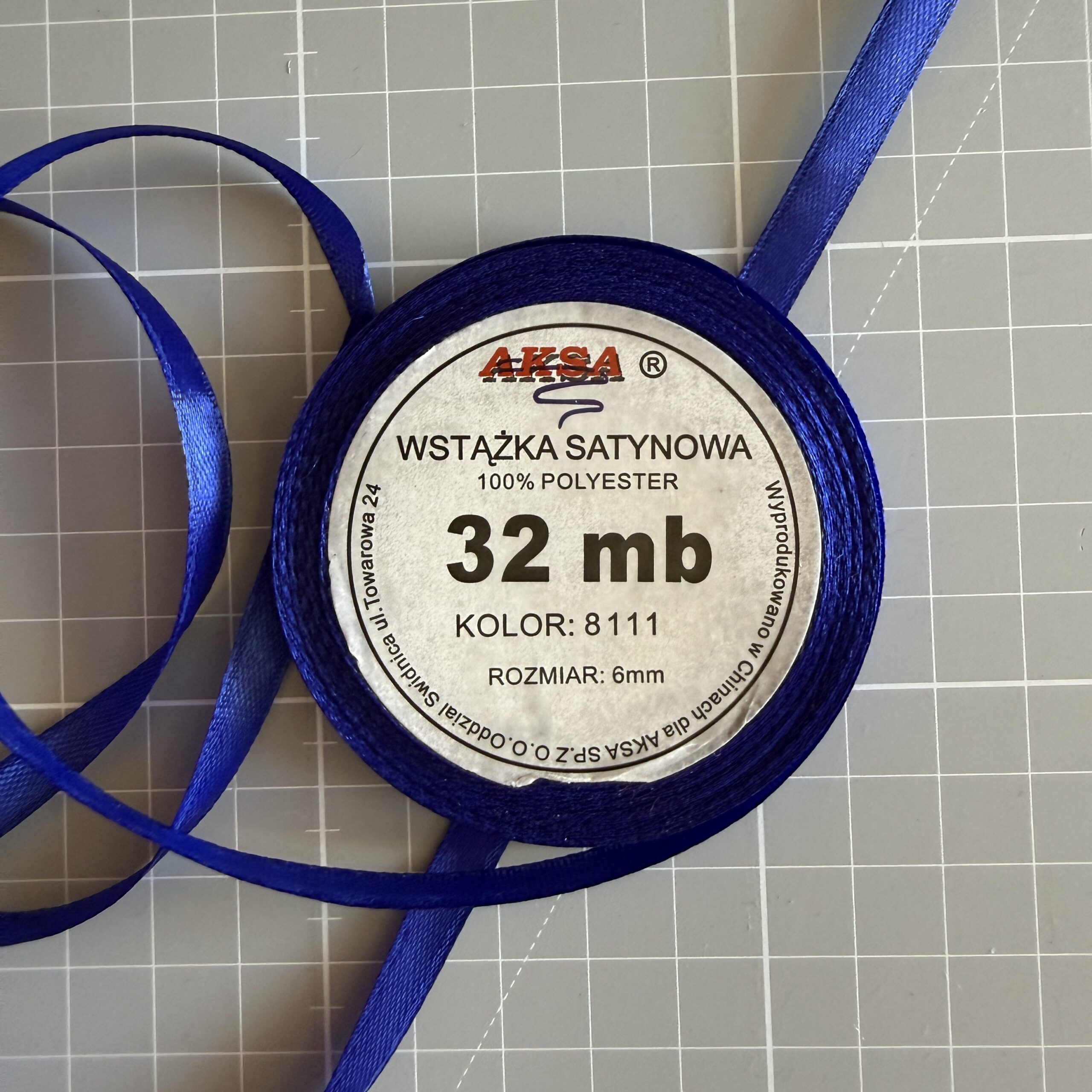 Wstążka 8078 zielony 6mm AKSA - obrazek 2