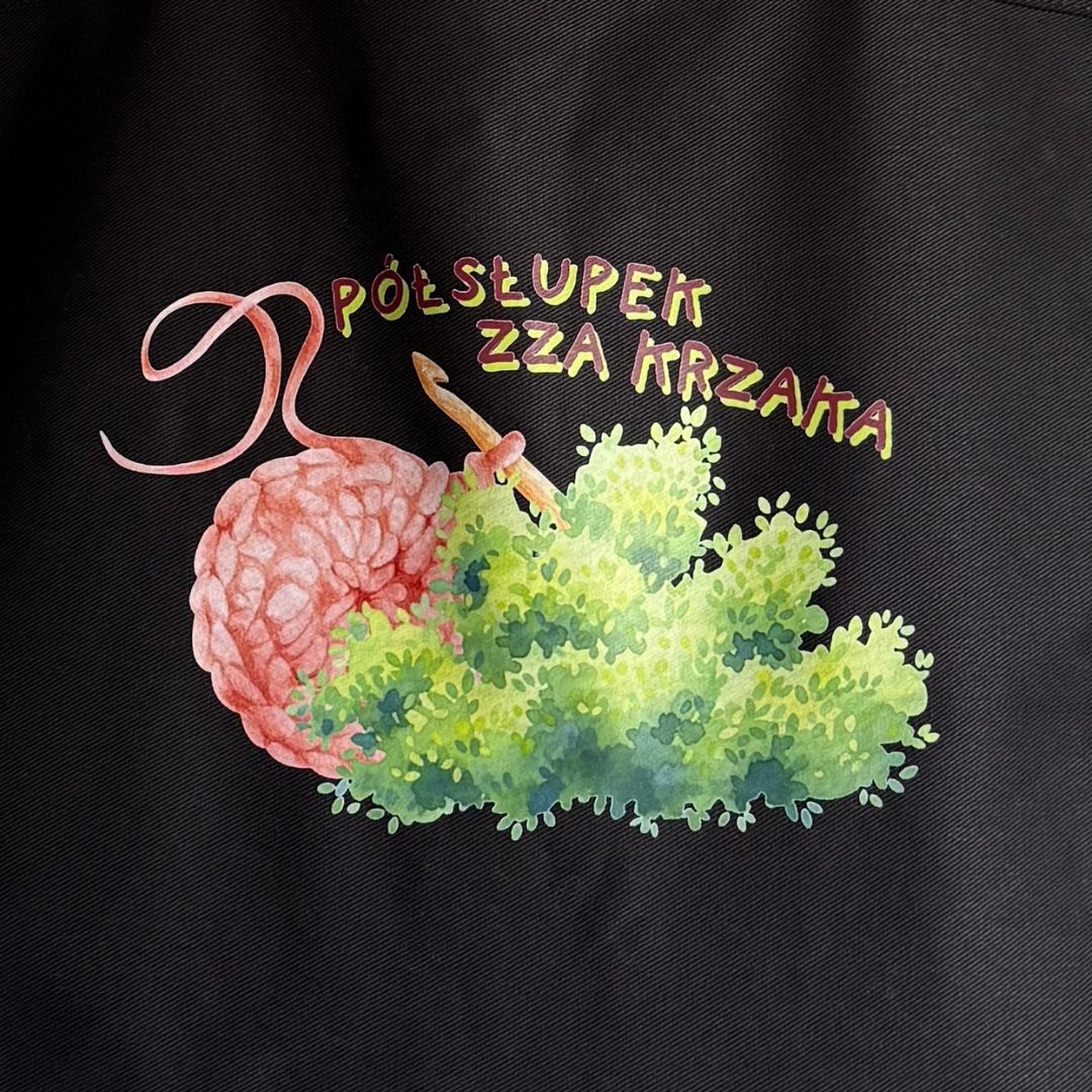Duża Torba Bawełniana czarna XXL Shopper – Półsłupek zza krzaka - obrazek 2
